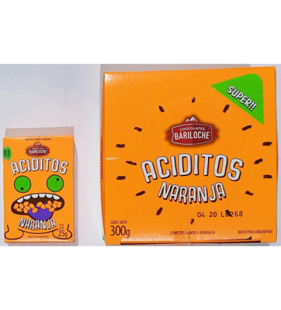 CARAMELO ACIDITOS NARANJA X 12 UNIDADES