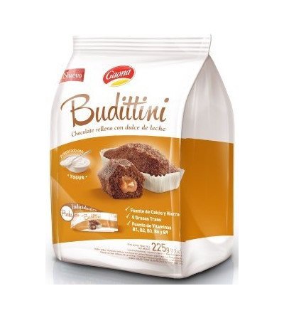 BUDITTINI CHOCOLATE CON DULCE DE LECHE X 5 UNIDADES