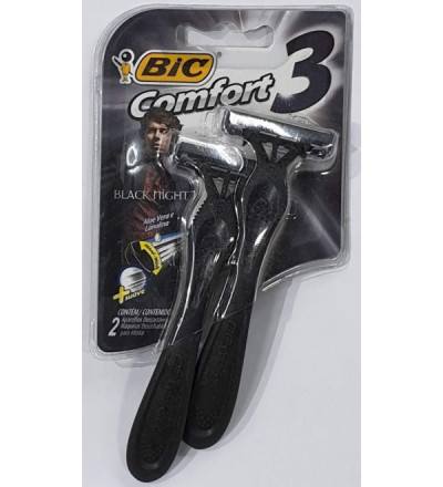 AFEITADORA BIC COMFORT 3 BLACK X 2 UNIDADES