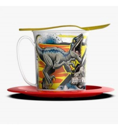 SET TAZA CON PLATO JURASSIC