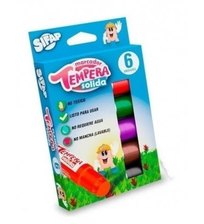 TEMPERA SOLIDA SIFAP MARCADOR X 6 UNIDADES