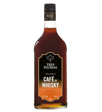 LICOR TRES PLUMAS CAFE AL WHISKY 750 CC