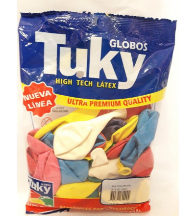 GLOBO TUKY 9" X50 MULTICOLOR