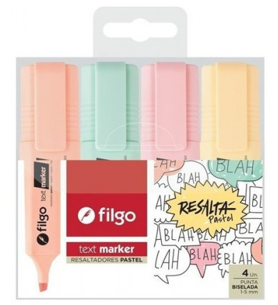 RESALTADOR FILGO PASTEL X 4 SURTIDO