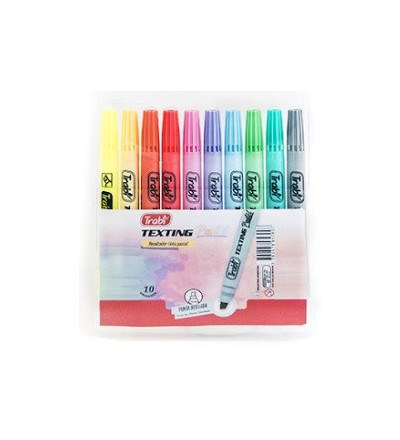 RESALTADOR TRABI TEXTING PASTEL X 10 UNIDADES
