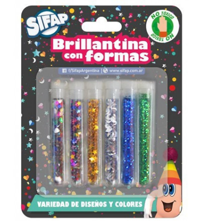 BRILLANTINA TUBO X 6 C/FORMAS