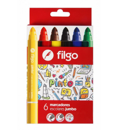 MARCADOR FILGO JUMBO X 6 UNIDADES