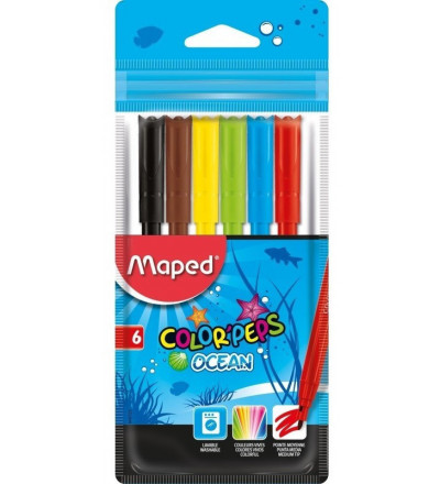 MARCADOR MAPED OCEAN X 6 UNIDADES