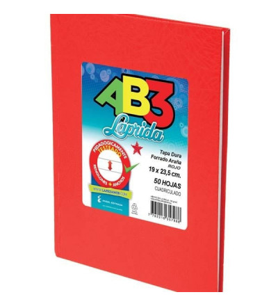 CUADERNO LAPRIDA  AB3 50H RAYADO ROJO