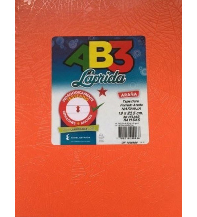CUADERNO LAPRIDA AB3 50 HOJAS RAYADO NARANJA