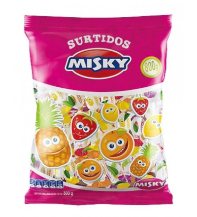 CARAMELO MASTICABLE FRUTAL MISKY X 800 GR