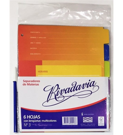 SEPARADOR RIVAD Nº3 6HS COLOR