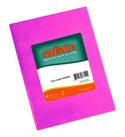 CUADERNO AMERICA TAPA DURA 42H RAYADO ROSA