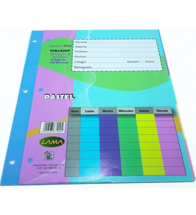 SEPARADOR N.3 LAMA 5POS PASTEL