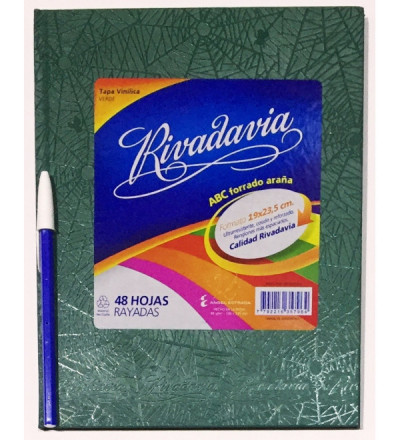 CUADERNO RIVADAVIA ABC 50 H RAYADO VERDE