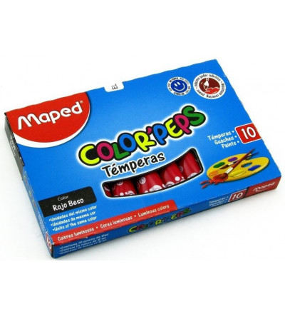 TEMPERA MAPED POR 10 U ROJO BESO