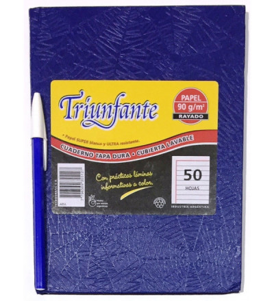 CUADERNO TRIUNFANTE 50 H RAYADO AZUL