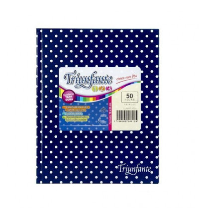CUADERNO TRIUNFANTE 123 LUNARES 50 HOJAS RAYADO AZUL