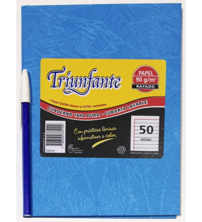 CUADERNO TRIUNFANTE 50 H RAYADO AZUL