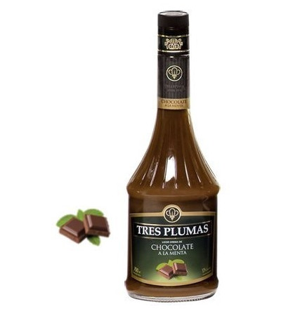 LICOR TRES PLUMAS CHOCOLATE MENTA 700 CC