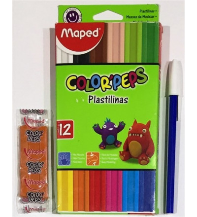 PLASTILINA MAPED X 12 UNIDADES SURTIDA