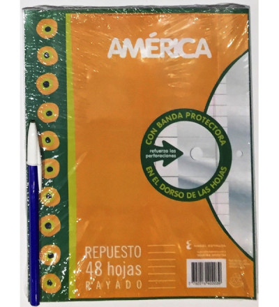 REPUESTO AMERICA 48 HOJAS RAYADO