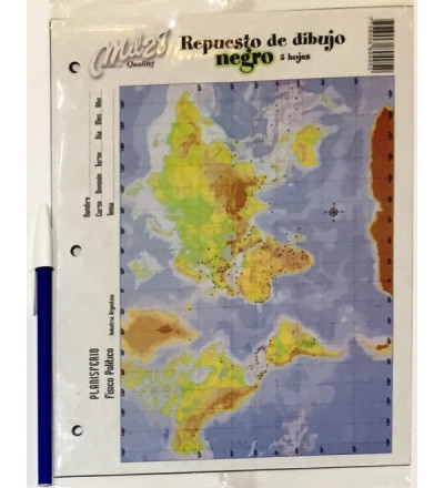 REPUESTO HOJAS DE DIBUJO MIL 28 N° 3 NEGRO