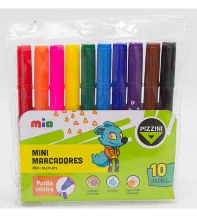 MARCADOR MIO MINI PUNTA CONICA X 10 UNIDADES