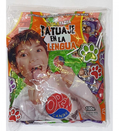 CHUPETIN TATUAJE LENGUA X 100 PATITA