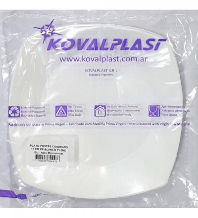PLATO CUADRADO X10 17CM BLANCO