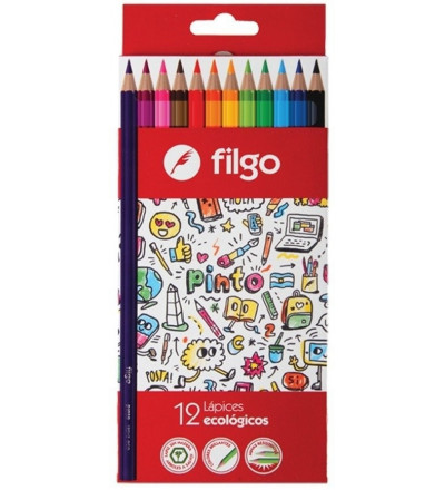 LAPICES DE COLOR FILGO LARGO X 12 UNIDADES