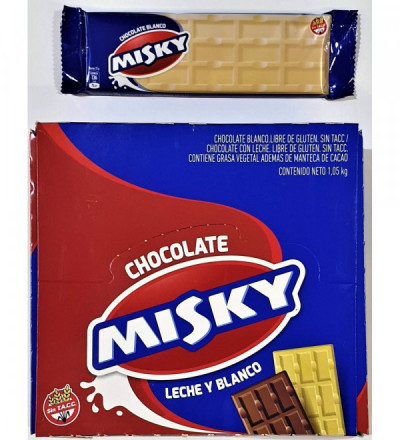 CHOCOLATE CELOFAN X 30 U. BLANCO MISKY/