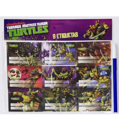 ROTULOS X 9 TORTUGA NINJA OFE