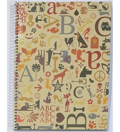 CUADERNO RIVADAVIA ABC CON ESPIRAL 60 H RAYADO FANTASIA