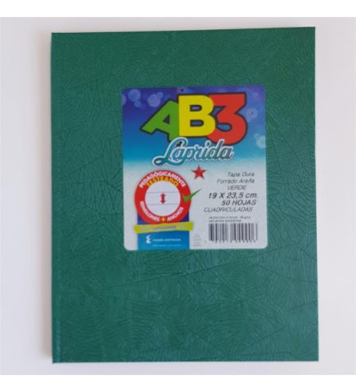 CUADERNO LAPRIDA AB3 50 HOJAS RAYADO VERDE