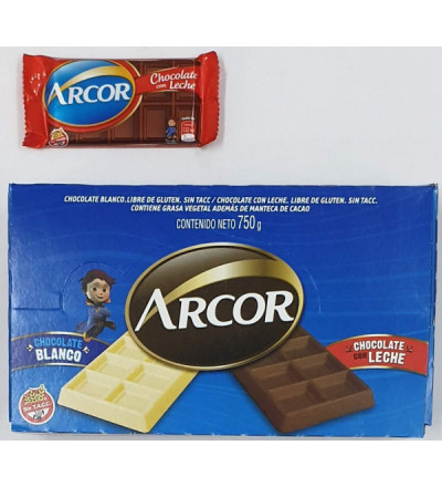 CHOCOLATE ARCOR LECHE 25 GR X 30 UNIDADES