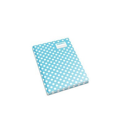 CUADERNO AMERICA TAPA DURA 42 HOJAS LUNARES RAYADO AZUL