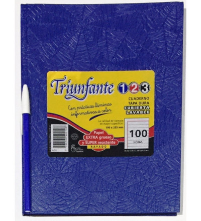 CUADERNO TRIUNFANTE 123 100H RAYADO AZUL