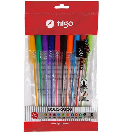 BOLIGRAFO FILGO STICK 0,26 X 10 COLOURS