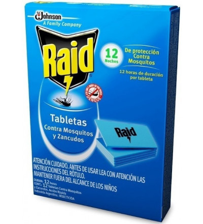 TABLETA RAID MOSQUITOS X 12 UNIDADES