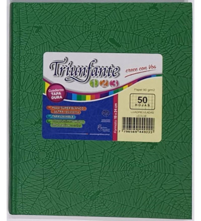 CUADRICULADO TRIUNFANTE 123   50H CUADRICULADO VERDE