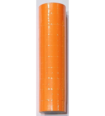 ROLLO PARA ETIQUETADORA FLUORESCENTE NARANJA X 10 UNIDADES