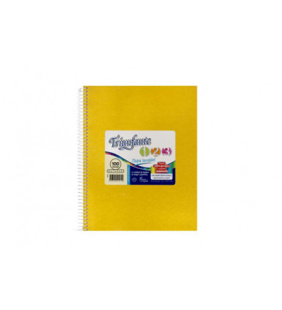 CUADERNO TRIUNFANTE 123 VINIL 100 HOJAS RAYADO AMARILLO
