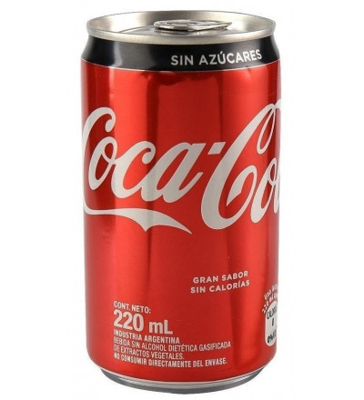 COCA COLA SIN AZUCAR LATA 220 ML. POR UNIDAD