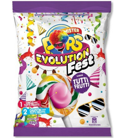 CHUPETIN EVOLUTION FEST TUTTI FRUTTI X 24 UNIDADES