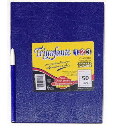 CUADERNO TRIUNFANTE 123 50 HOJAS RAYADO AZUL