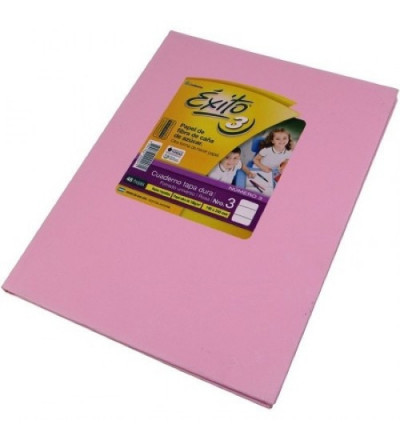CUADERNO EXITO TAPA DURA 48 HOJAS RAYADO ROSA