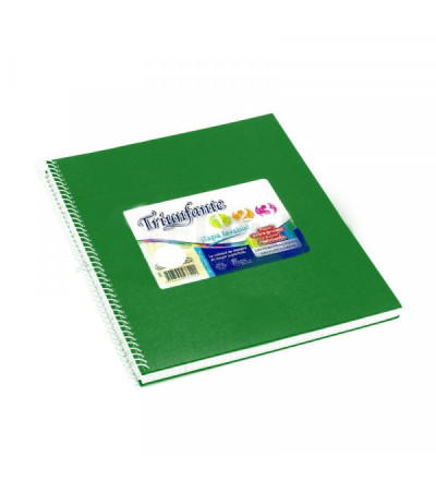 CUADERNO TRIUNFANTE 123 VINIL 100 HOJAS RAYADO VERDE