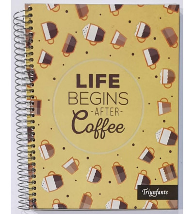 CUADERNO TRIUNFANTE A5 120H CUADRICULADO CAFE