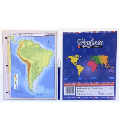 MAPA AMERICA DEL SUR N3 FISICO POLITICO